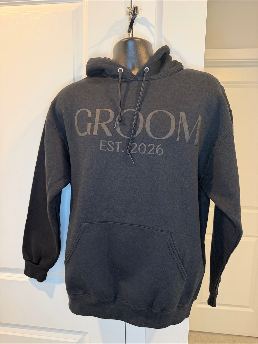 Groom EST. 2026 Black Pullover Hoodie